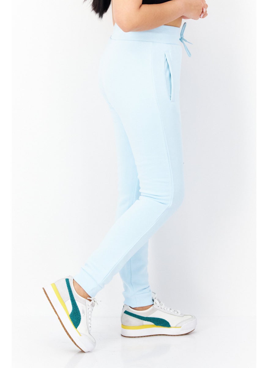 Women Sportswear Fit Running Sweatpants, Light Blue