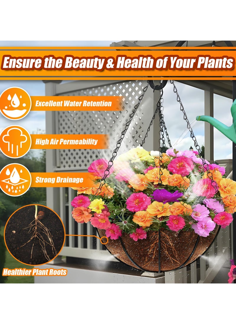 Coco Liners for Planters, 4 Pack 10 Inch Round Hanging Basket Liners, Coconut Fiber Liners Thick Coconut for Planters Flowers Garden, For Hanging Basket Flowers/Vegetables,  Planter In/Outdoors