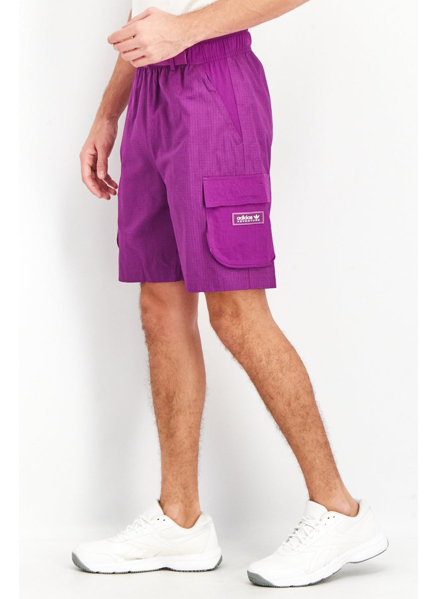 Men Sportswear Fit Brand Logo Shorts, Purple