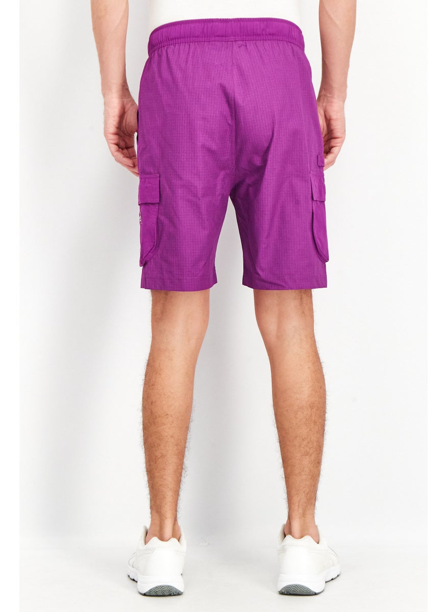 Men Sportswear Fit Brand Logo Shorts, Purple