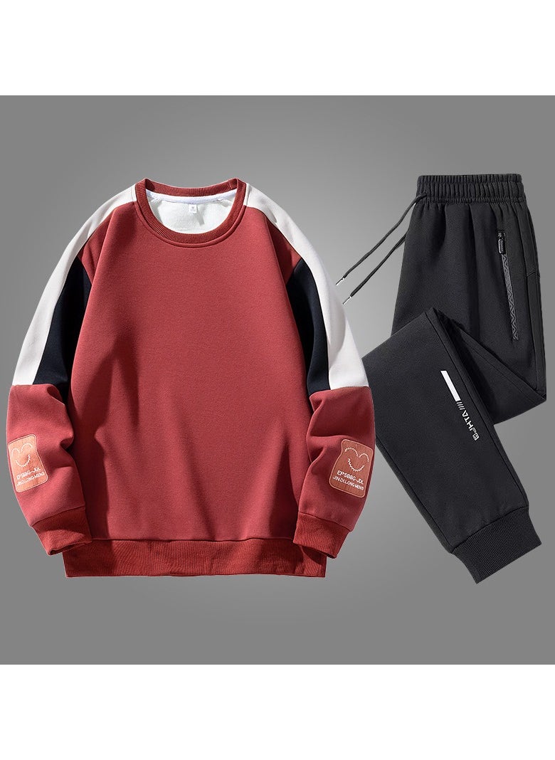 Men's Long Sleeved Loose Round Neck Wukong Print Trendy Youth Autumn Suit