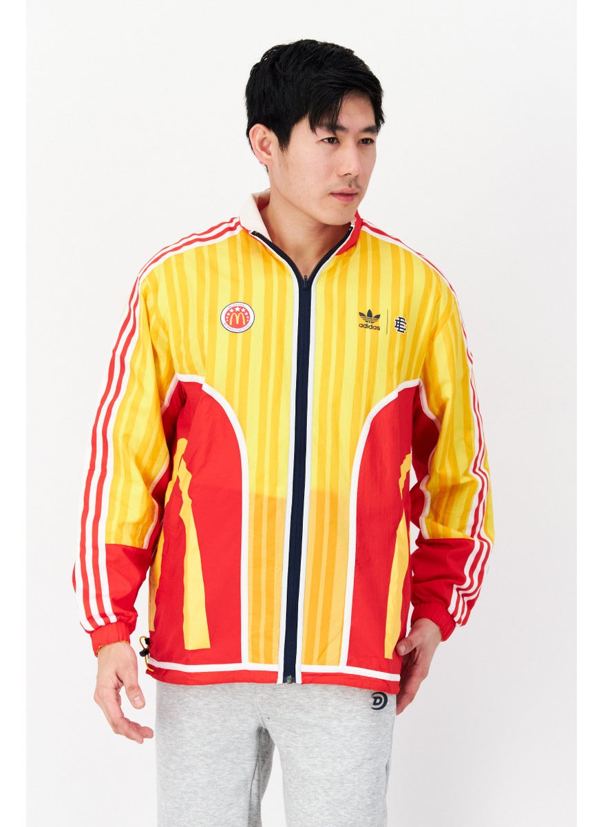 Men Sportswear Fit Outdoor Reversible Track Jacket, Yellow/Red