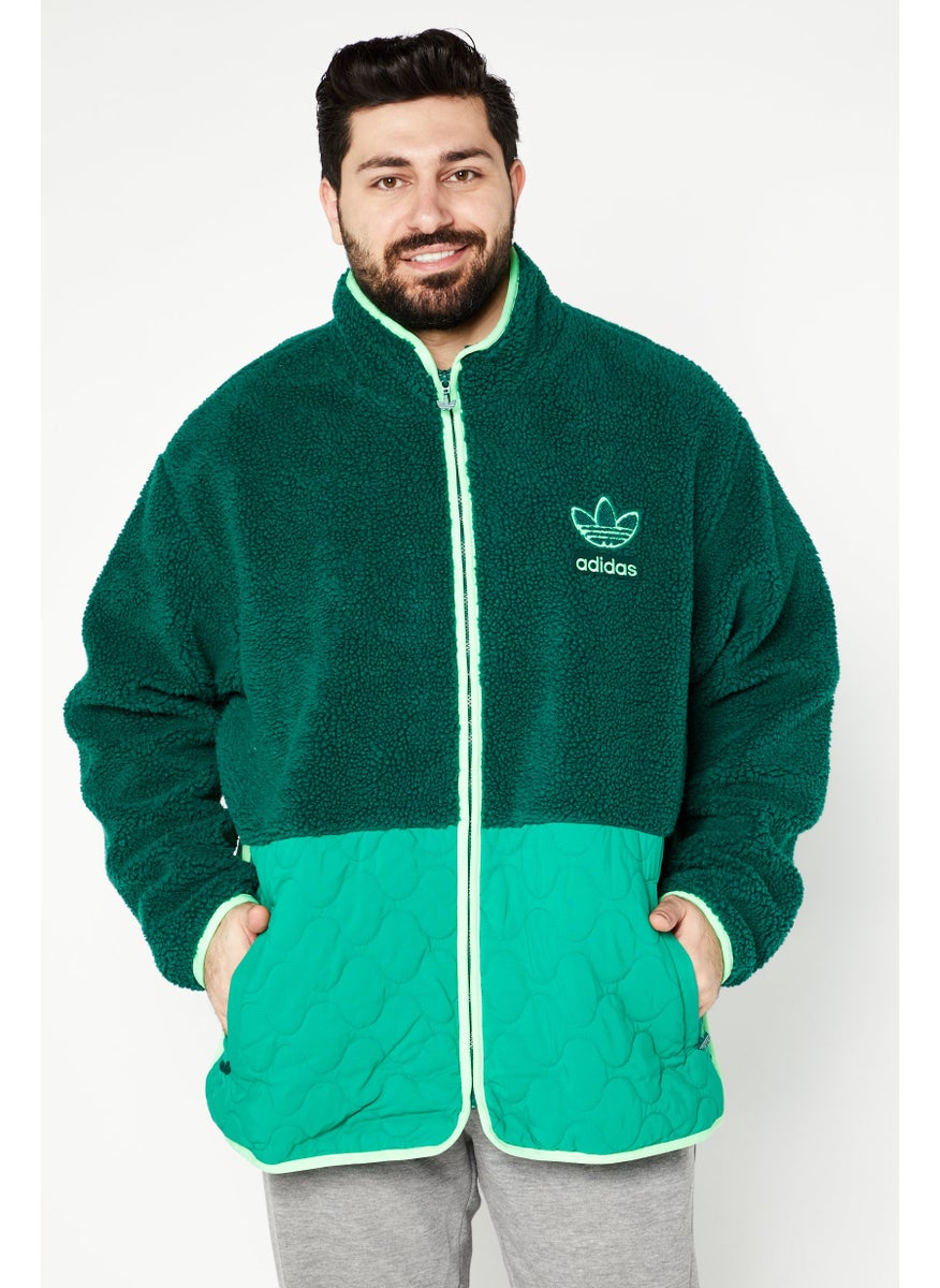 Men Sportswear Fit Embroidered Logo Outdoor Jacket, Green