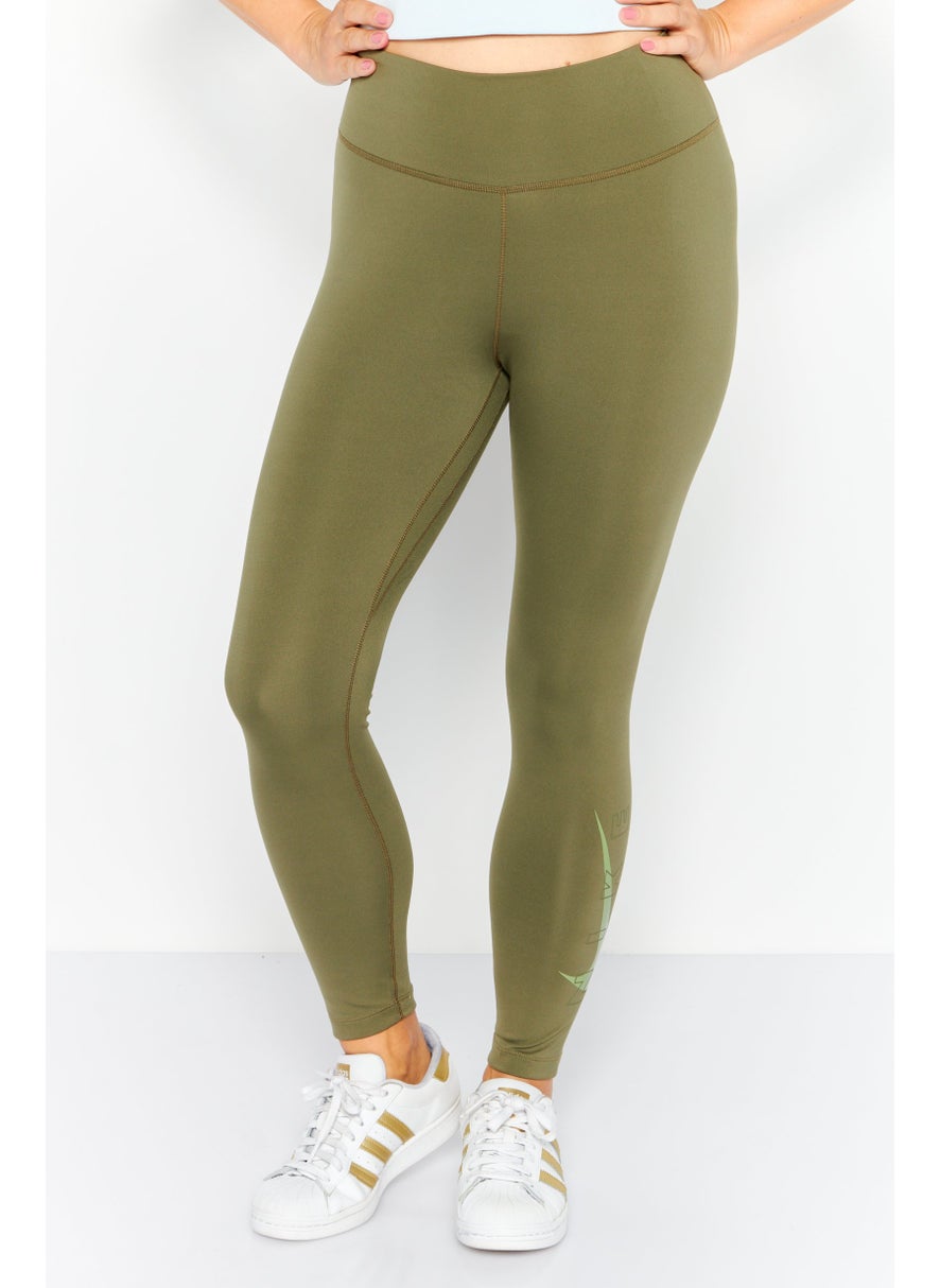 Women Sportswear Fit Training Leggings, Olive