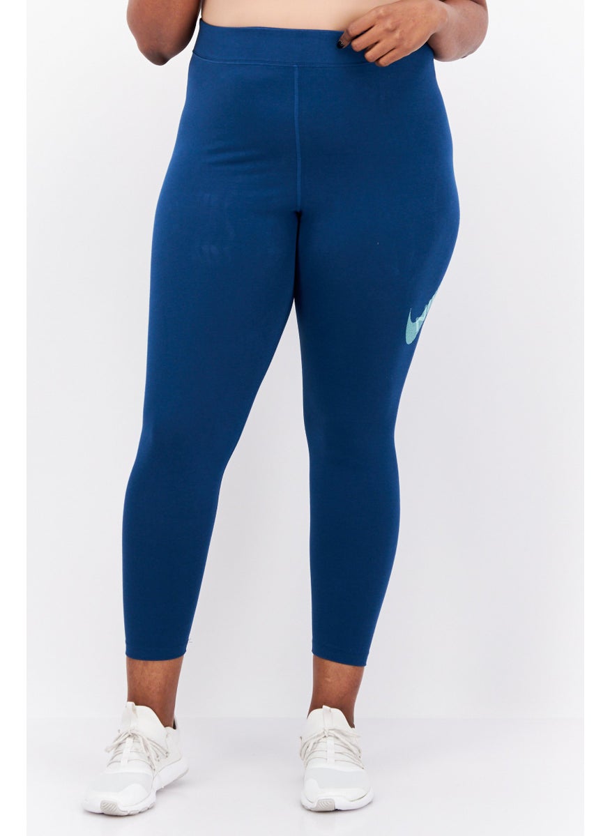 Women Plus Size Brand Logo Leggings, Blue