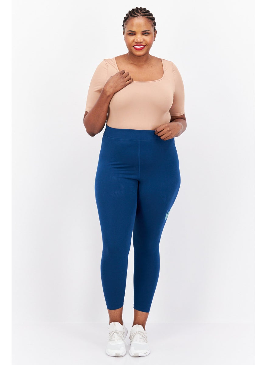 Women Plus Size Brand Logo Leggings, Blue