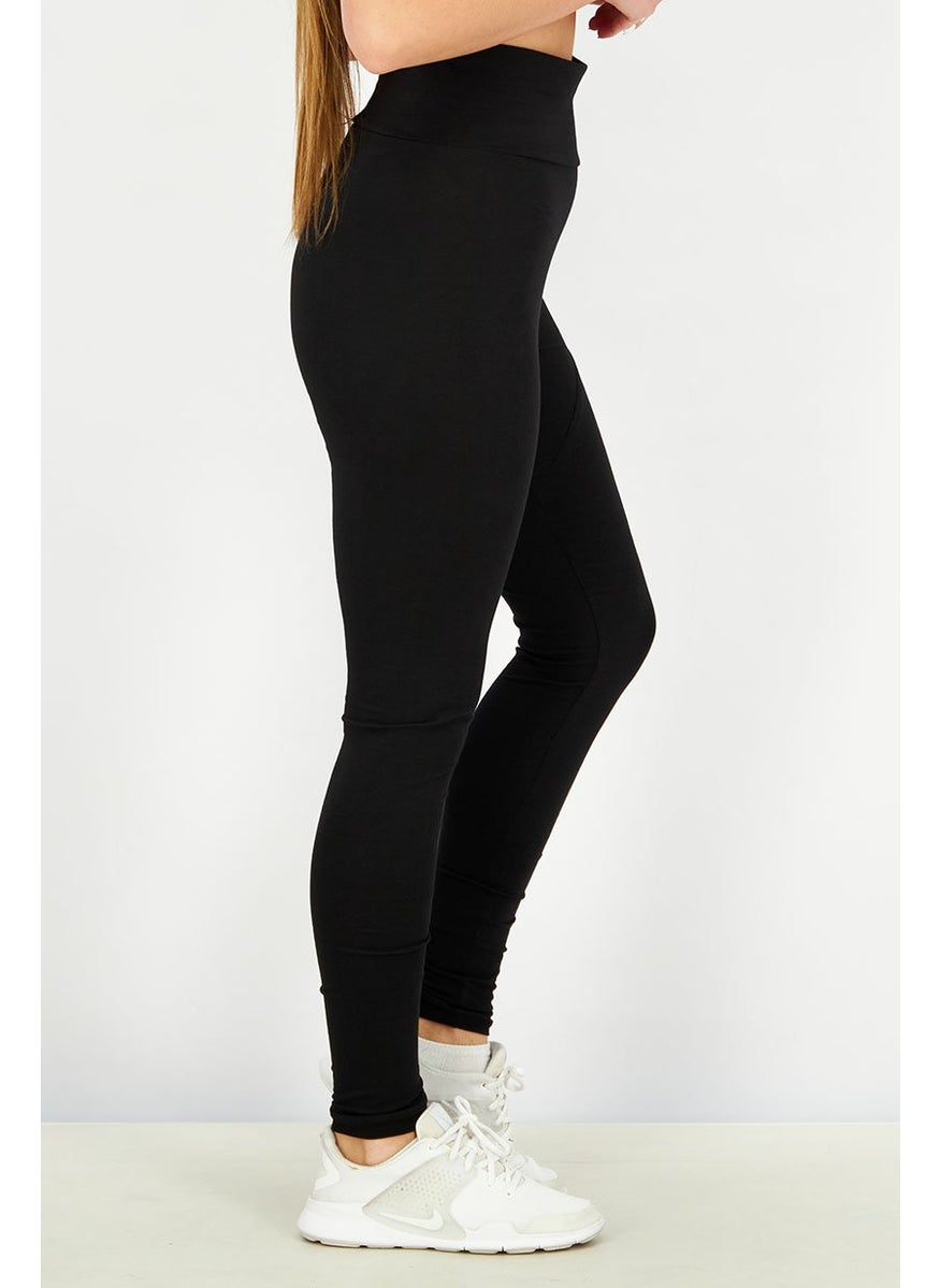 Women Sportswear Fit Three Stripe Ankle Length Leggings, Black