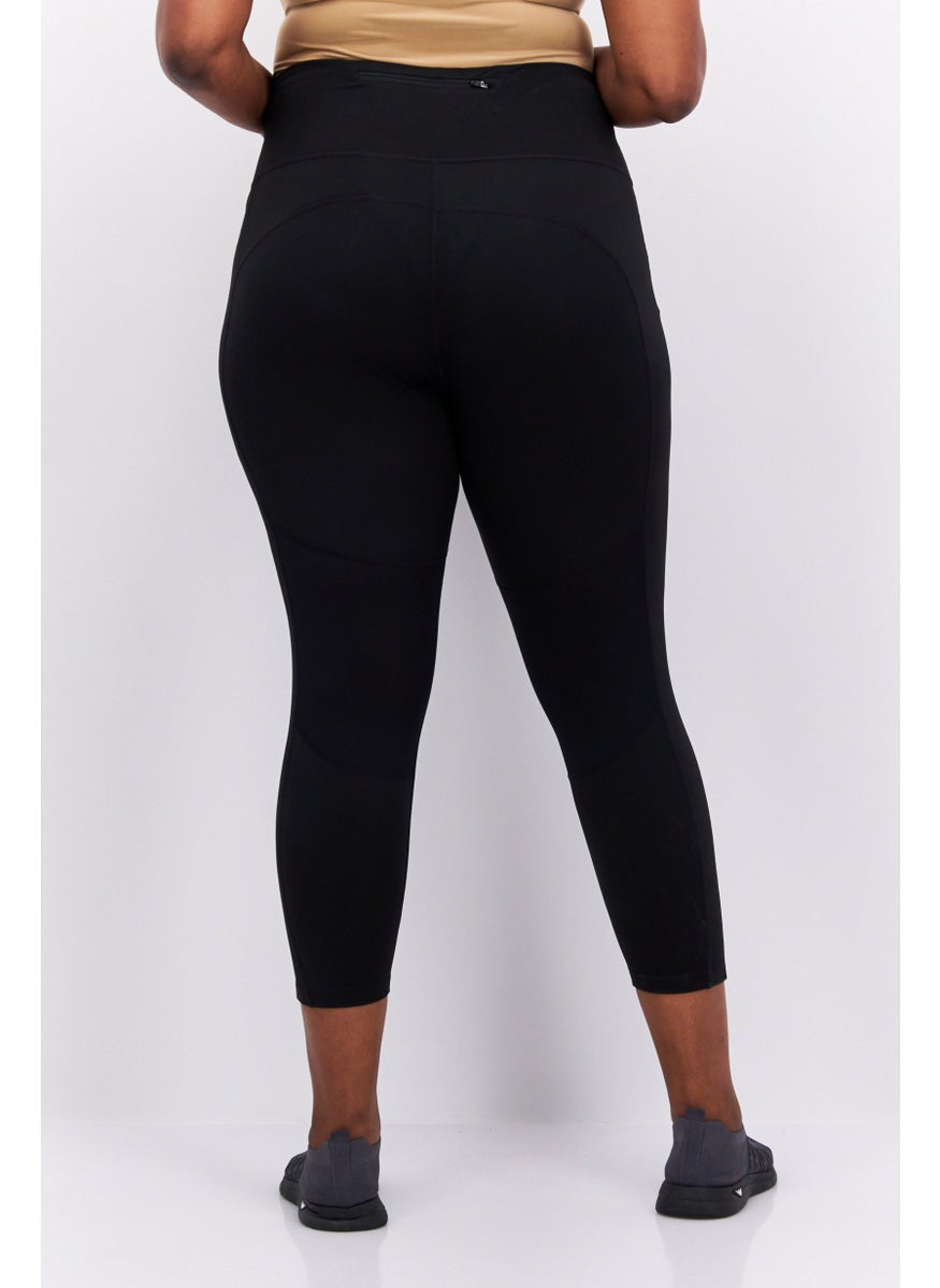 Women Plus Size Training Tights, Black