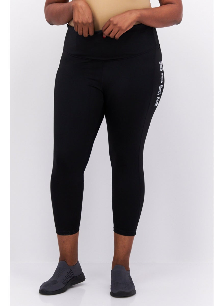 Women Plus Size Training Tights, Black