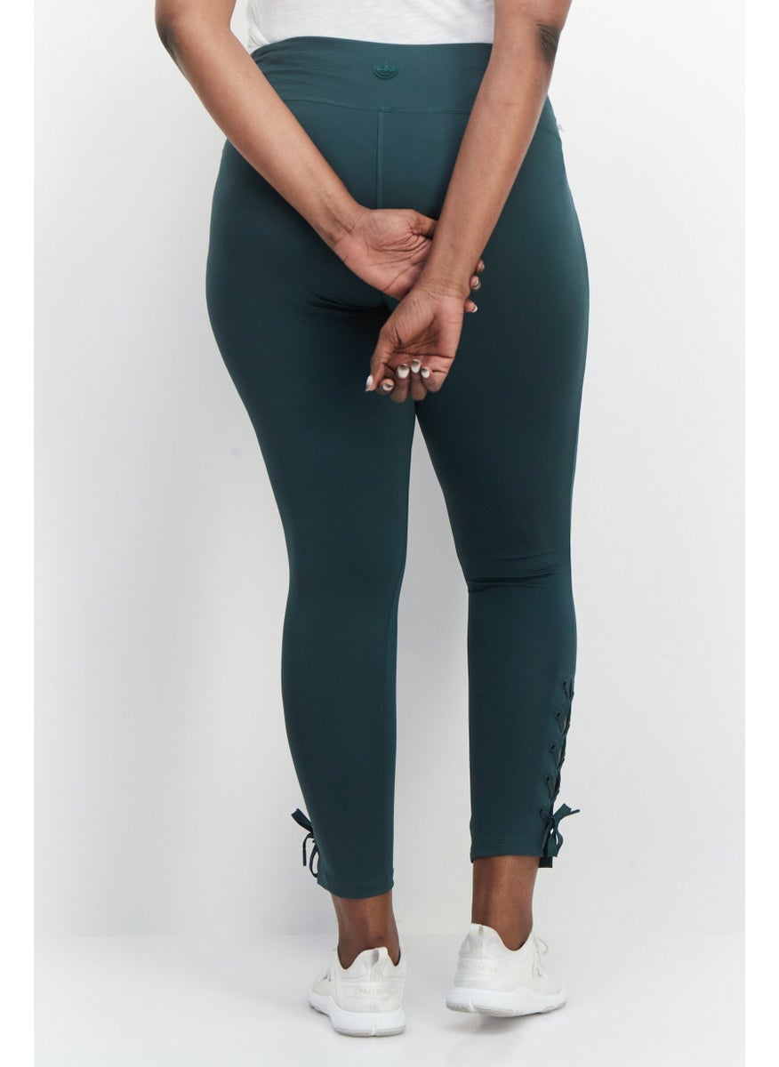 Women Plus Size Brand Logo Training Leggings, Green