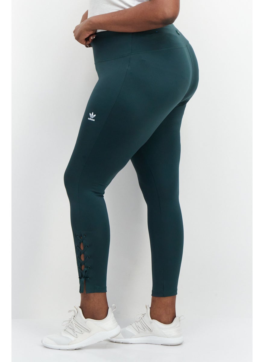 Women Plus Size Brand Logo Training Leggings, Green