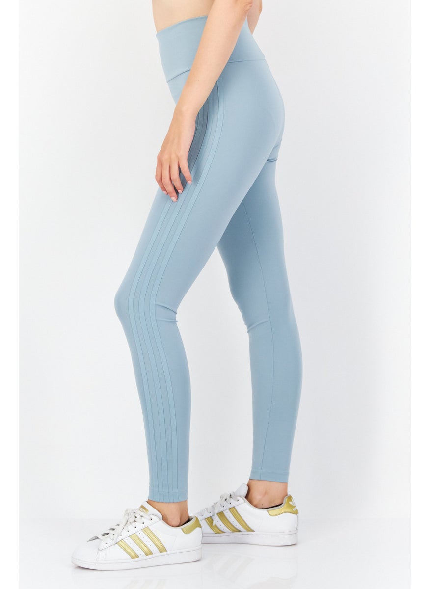 Women Sportswear Fit Brand Logo Training Tights, Mint Blue