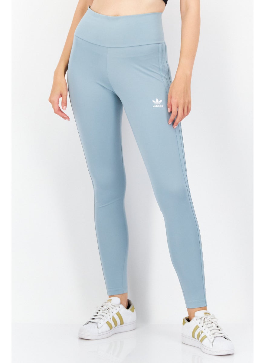 Women Sportswear Fit Brand Logo Training Tights, Mint Blue