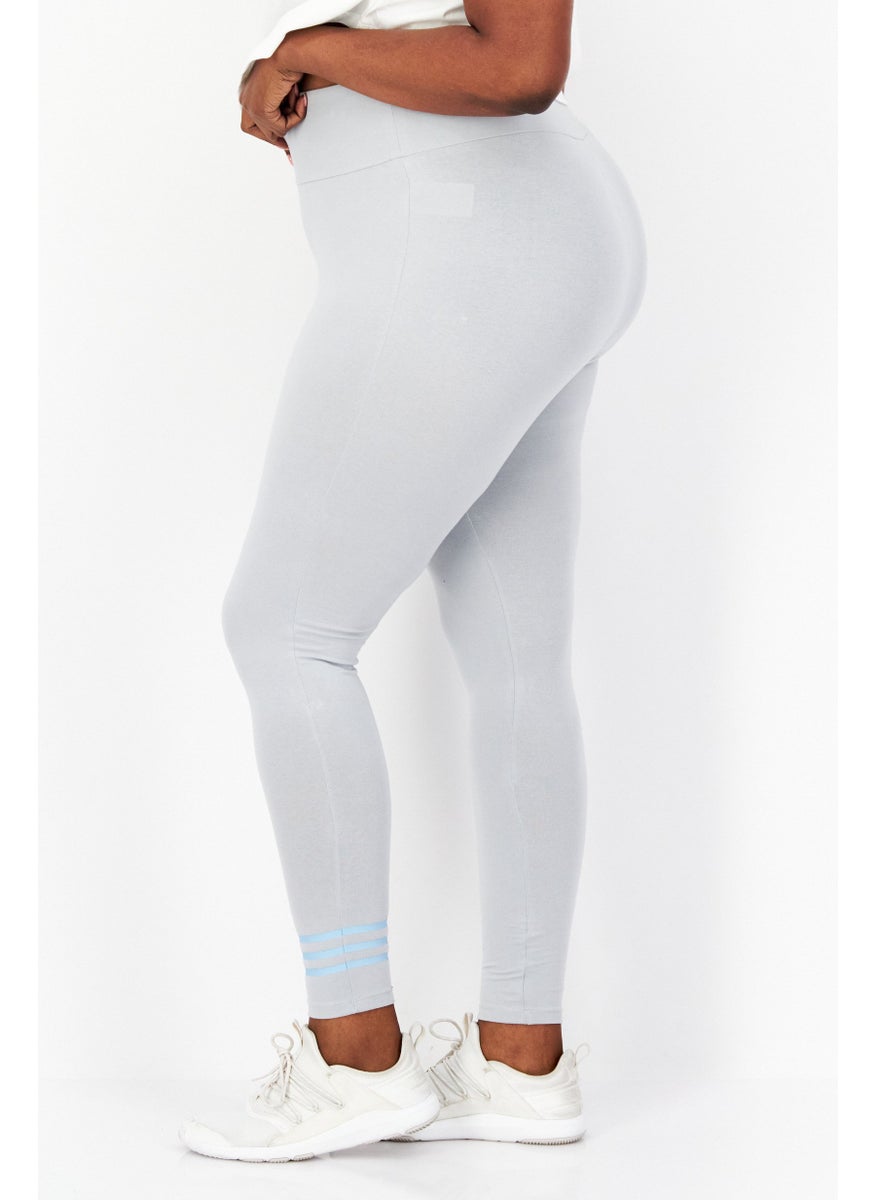 Women Plus Size Sportswear Fit Training Leggings, Light Grey