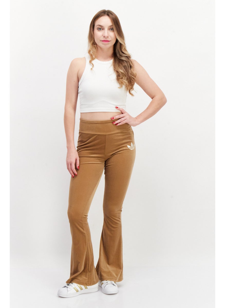 Women Sportswear Fit Flare Outdoor Leggings, Light Brown