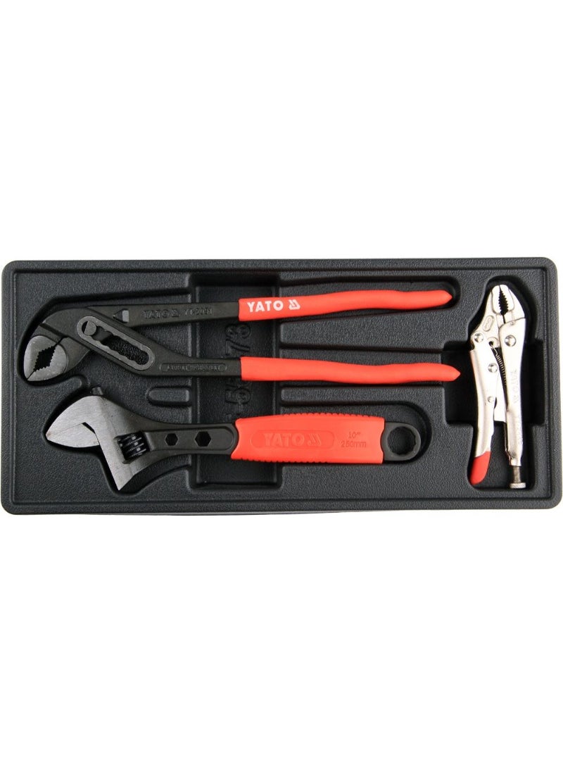 YATO Drawer Insert With Pliers & Adjustable Wrench 3pcs YT-55473