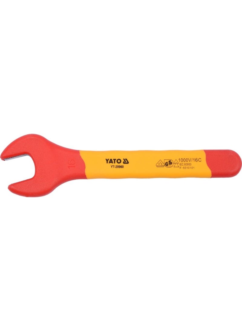 YATO Insulated Open End Wrench 16mm VDE-1000V YT-20960