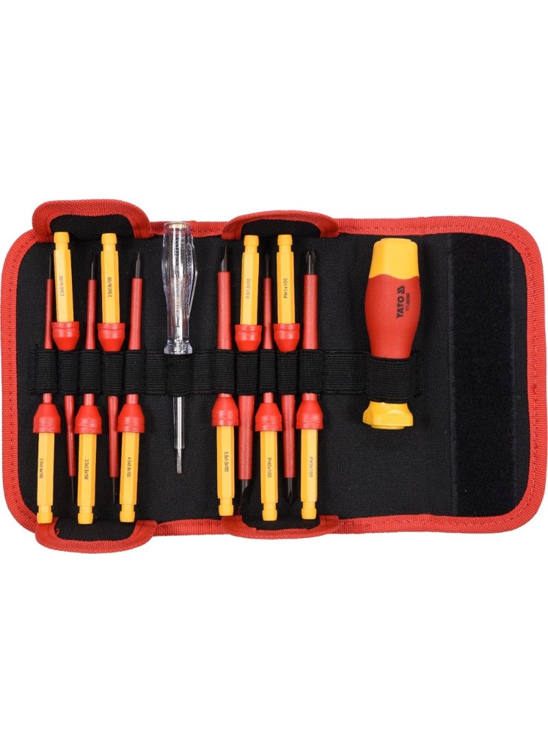 YATO Insulated Changeable Screwdriver Set 12pcs VDE-1000V YT-28290