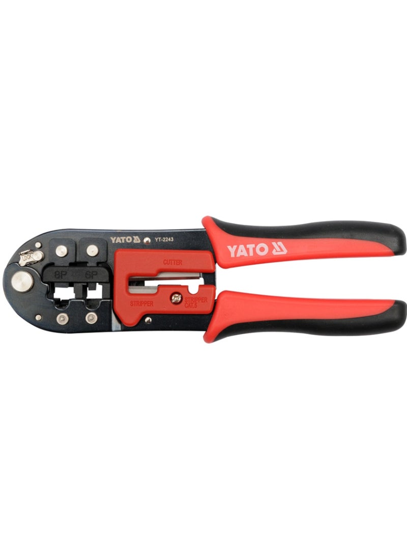 YATO Ratchet Crimping Plier Telephone/Data 200mm RJ45/RJ11 YT-2243