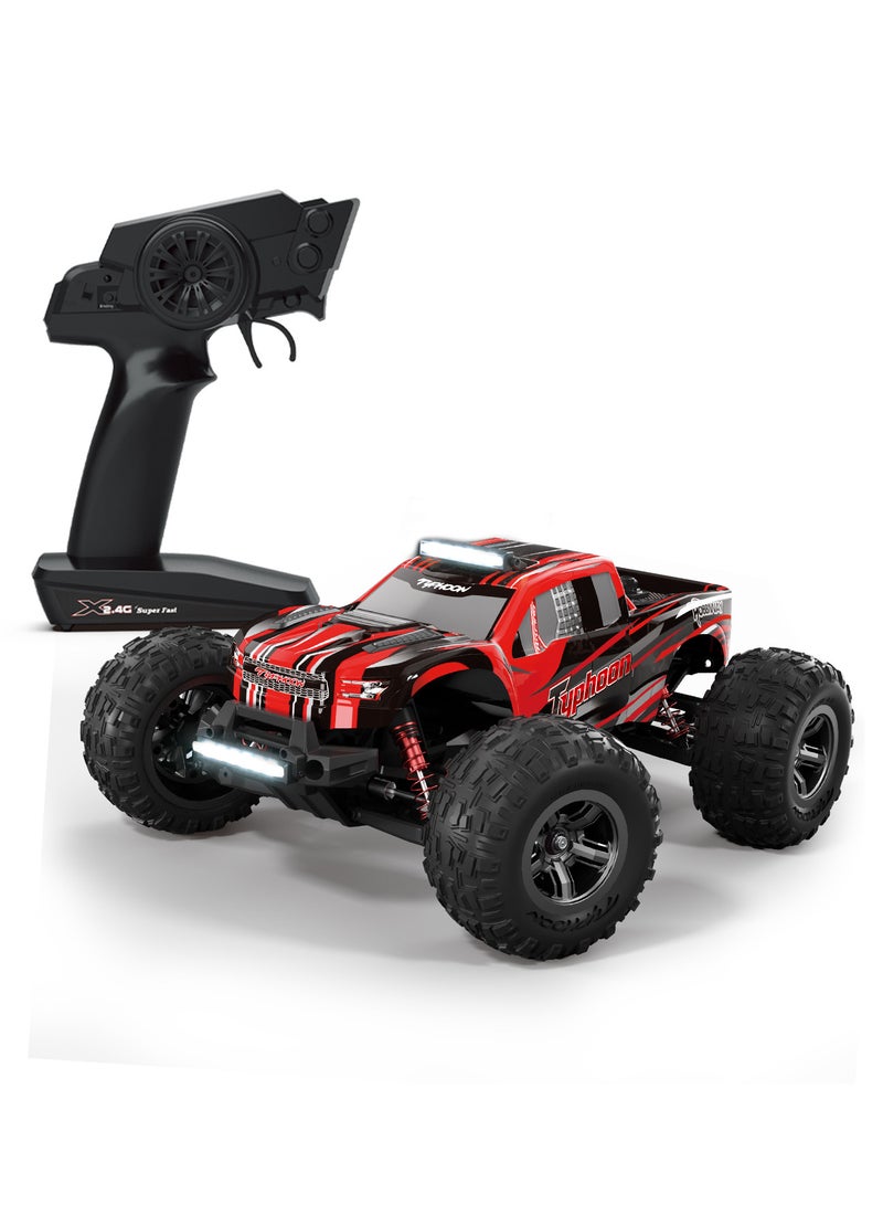 Typhoon 1:10 RC Cars, Hobby Grade 4WD 60+ KM/H Fast Speed Remote Control Truck, All Terrain Off Road Electric Buggy with 2500 mAh Modular Battery for Adults and Boys (Advanced Modding Support)