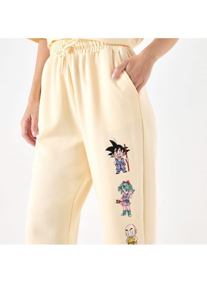 Dragon Ball Z Print Joggers with Drawstring Closure and Pockets