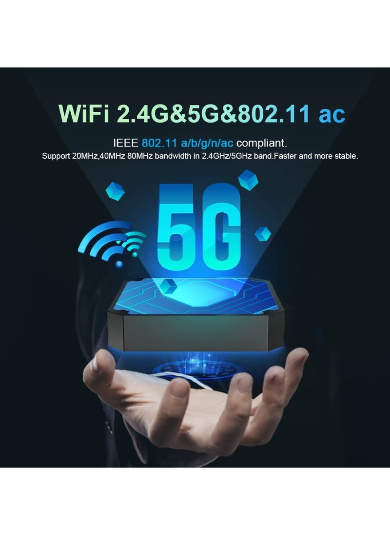 X96 Mini 5G Android TV Box, 2GB RAM + 16GB ROM, Android 9.0, Amlogic S905W4, Dual WiFi 2.4G/5G, 4K Media Player, H.265 10bit Smart TV Box X96 Mini 5G