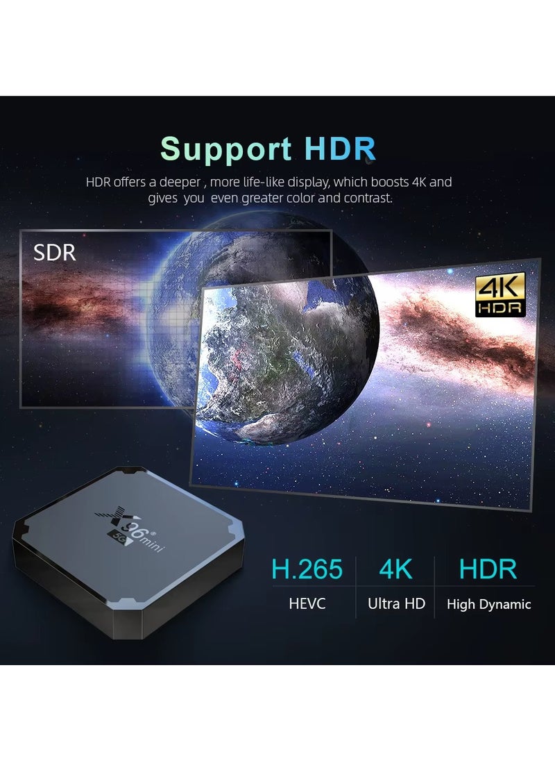 X96 Mini 5G Android TV Box, 2GB RAM + 16GB ROM, Android 9.0, Amlogic S905W4, Dual WiFi 2.4G/5G, 4K Media Player, H.265 10bit Smart TV Box X96 Mini 5G