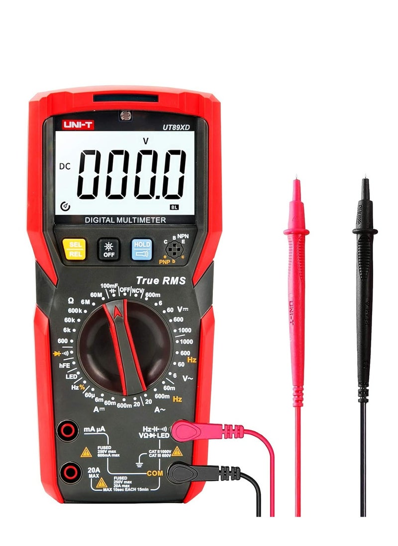 UNI-T UT89XD Digital Multimeter, True RMS Auto-Ranging Voltage, Current, Resistance Tester with NCV Function