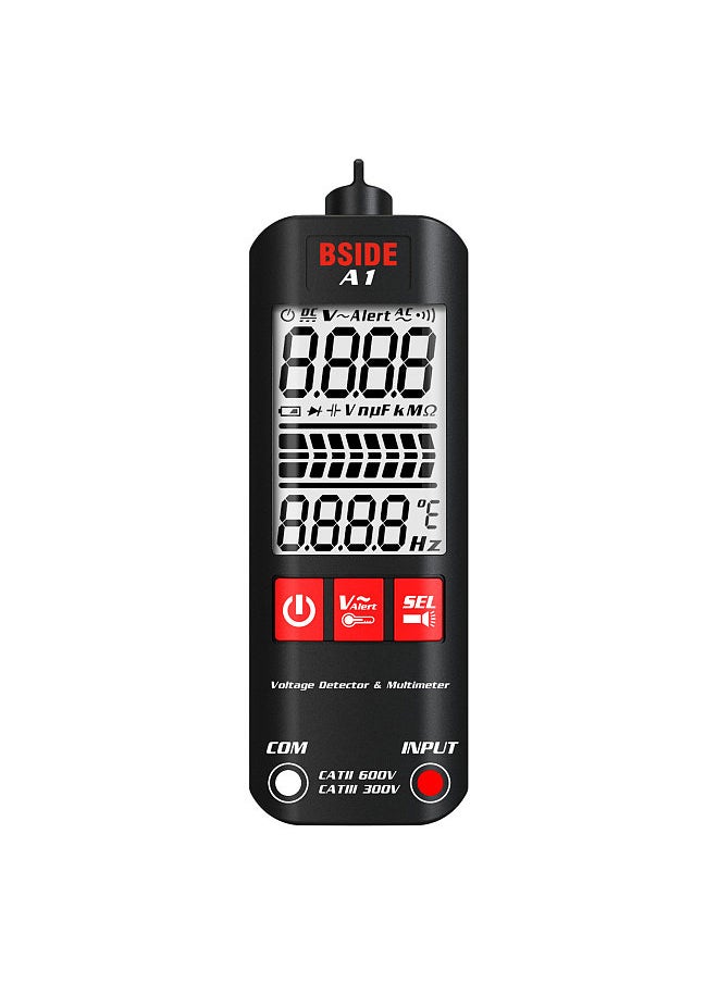 A1 Mini Multimeter LCD Digital Tester Voltage Detector 2000 Counts DC/AC Voltage Frequency Resistance NCV Continuity Live Wire Neutral Wire Check True RMS Meter