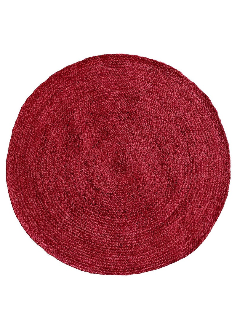 HandMade jute rug soft and durable  BR-060 red round rug for bedroom,living room carpet.