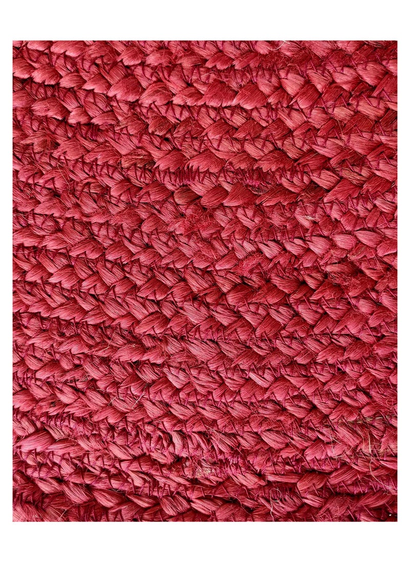 HandMade jute rug soft and durable  BR-060 red round rug for bedroom,living room carpet.