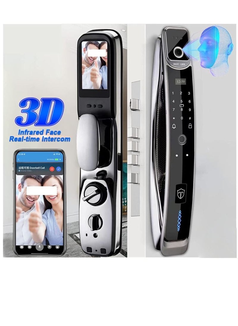 3D Face Real-time Intercom Smart Door Lock Security Face Camera Intelligent Fingerprint Password Biometric Electronic Key Unlock