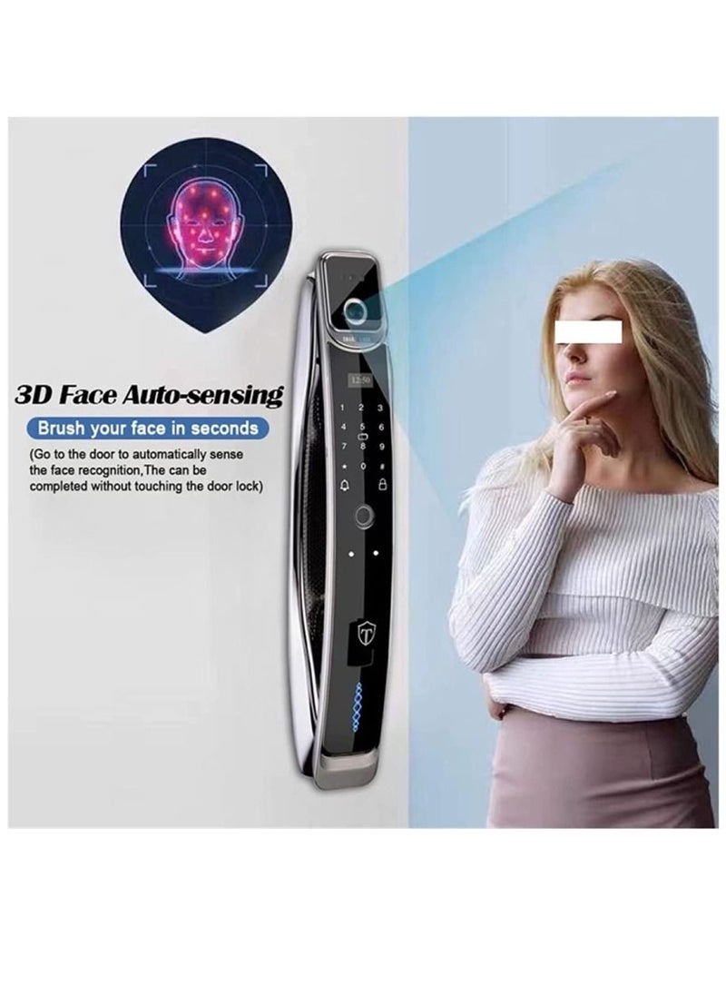 3D Face Real-time Intercom Smart Door Lock Security Face Camera Intelligent Fingerprint Password Biometric Electronic Key Unlock