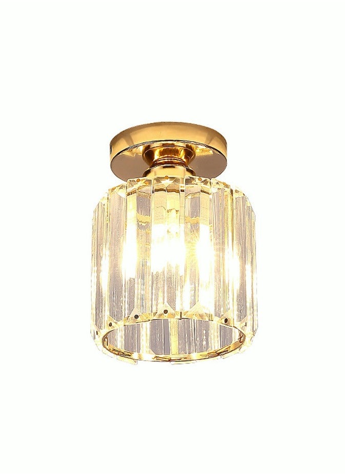 Crystal Light Fixtures, Small Modern Chandeliers Ceiling Lamps, Semi Flush Mount Crystal Ceiling Light Fixture for Bedroom, Entryway, Bathroom, Hallway, Kitchen