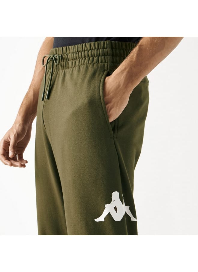 Kappa Logo Detail Joggers with Pockets and Drawstring Closure