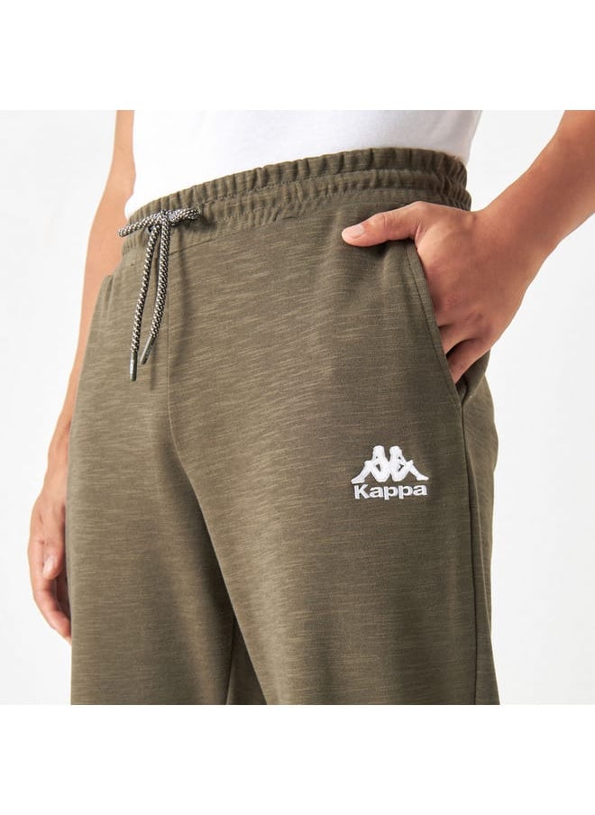 Kappa Logo Detail Track Pants with Drawstring Closure