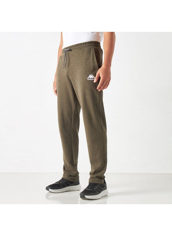 Kappa Logo Detail Track Pants with Drawstring Closure