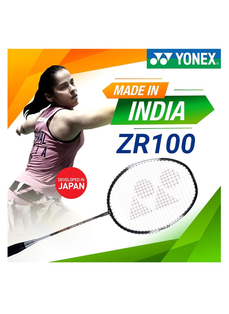 ZR 100 Light Strung Badminton Racquet | Size: G3 - U | Material: Aluminium | with Full Racquet Cover | For Beginners | Weight: 95 gram | High Durability | Grip Size: 3 3/4 inches |