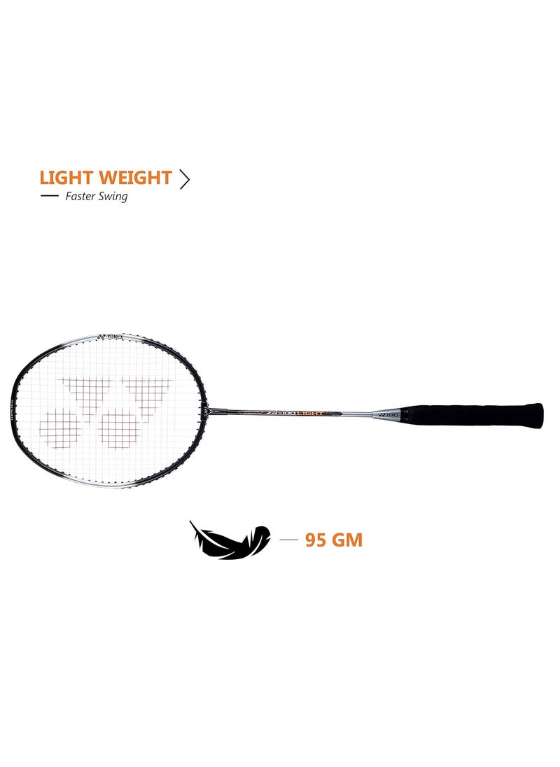 ZR 100 Light Strung Badminton Racquet | Size: G3 - U | Material: Aluminium | with Full Racquet Cover | For Beginners | Weight: 95 gram | High Durability | Grip Size: 3 3/4 inches |