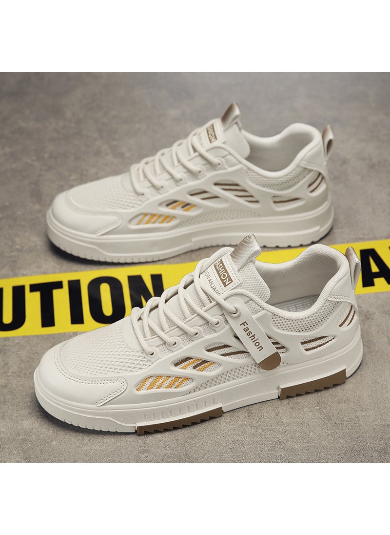 Breathable Mesh Casual Sneakers Men 2024 CN-T083 beige