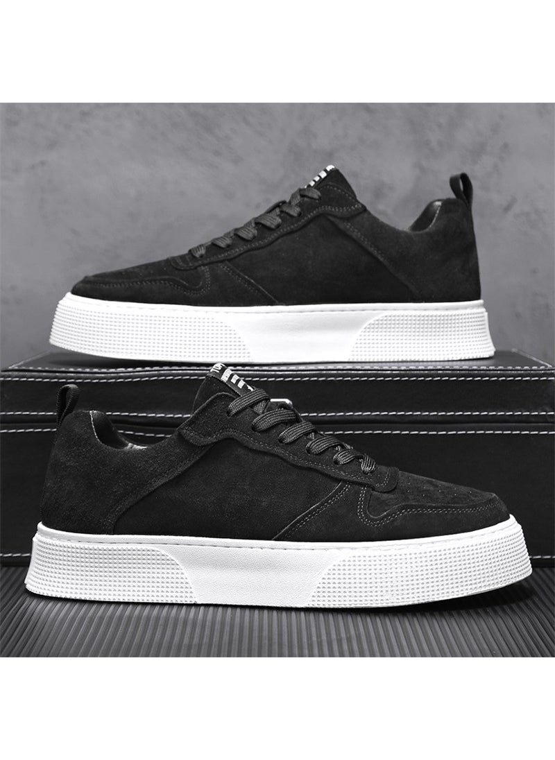 2024 Mens Comfortable Suede Sneakers Trendy Casual Sports DM-JM116 black