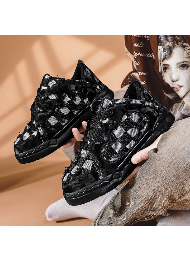 2024 New Casual Low-Top Sneakers Men Korean Style Unisex XD-2033 black