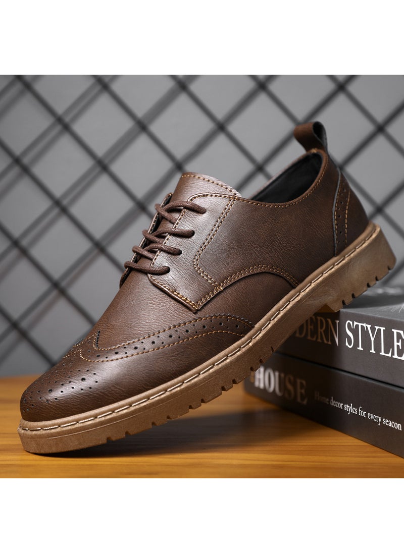 Mens Vintage Lace-up Casual Shoes N18 brown