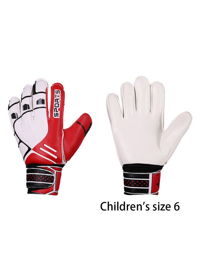 Red Kids Size 6 Soccer Goalkeeper Gloves, Youth Adult Soccer Goalkeeper Gloves, High Performance Goalkeeper Gloves, Breathable Soccer Gloves With Grip For The Toughest Saves, Training And Matches