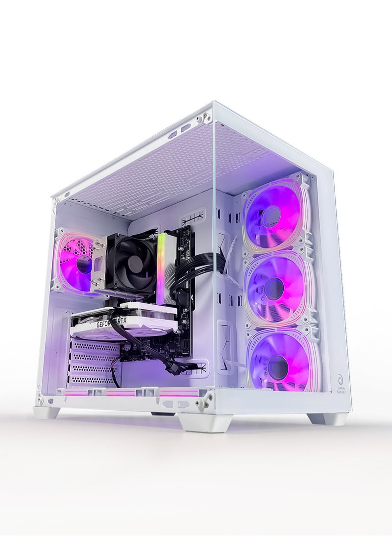 Chiller ATX Computer Gaming PC Case - 180 degrees Full View Tempered Glass | 7 RGB Fans with Color Controller | 360mm Radiator Support | Mid Tower Computer Case | USB 3.0 Input/Output Port | 2 Magnet Dust Filter