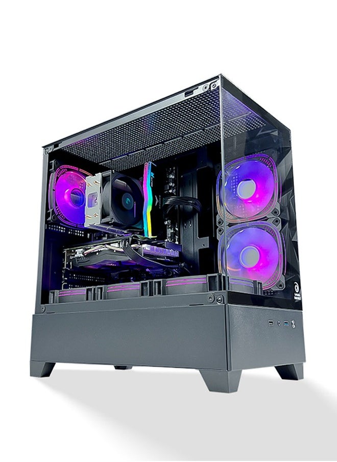 Dark Nova Air m-ATX Computer Gaming PC Case - 180 degrees Panoramic design without barrier | Tempered Glass walls | 6 RGB Fans with Color Controller | 360mm Radiator Support | Mid Tower Computer Case | USB 3.0 Input/Output Port | 2 Magnet Dust Filter.