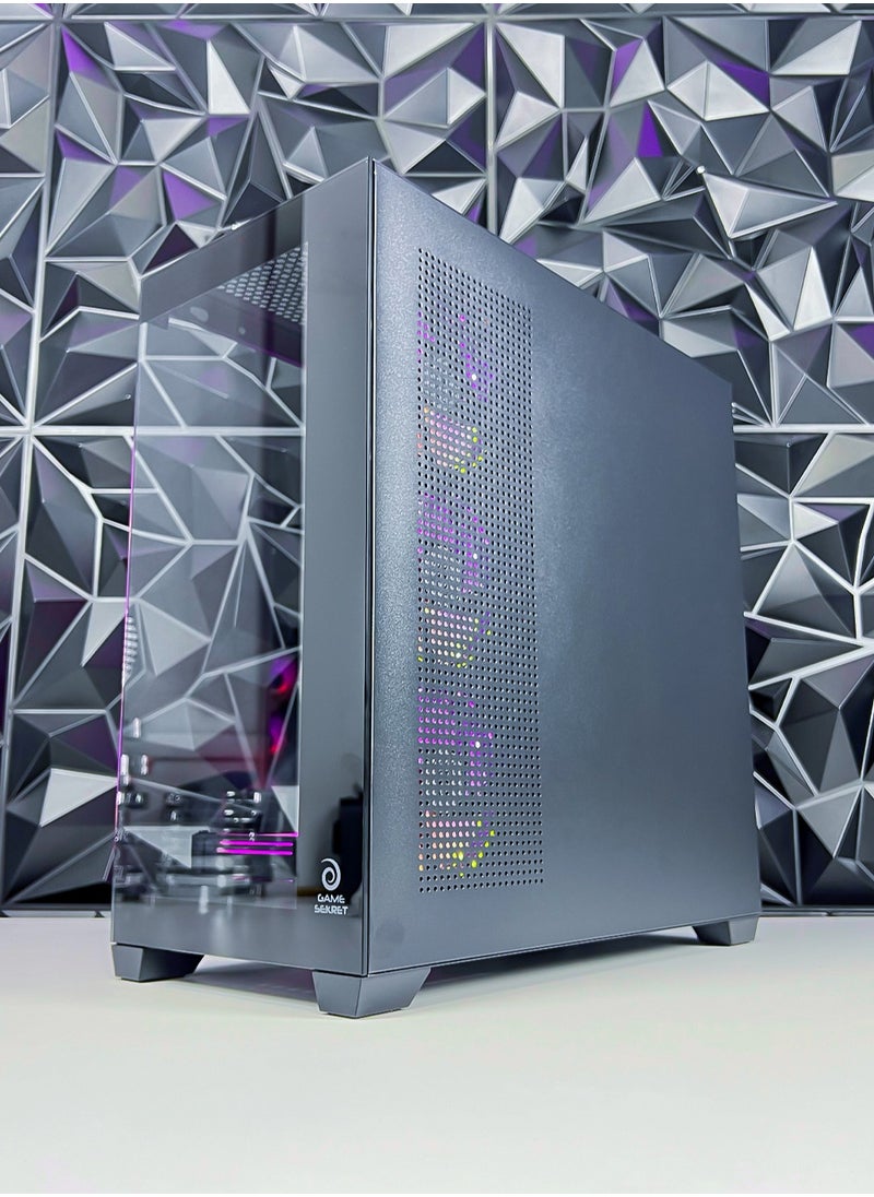 HiFly ATX Computer Gaming PC Case - 270 degrees Panoramic design without barrier | 7 RGB fans with color controller | USB Type-C included | Supports 360mm radiator |Full coverage dust proof