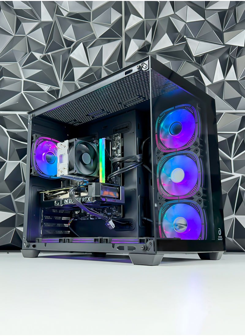 Dark Chiller ATX Computer Gaming PC Case - 180 degrees Full View Tempered Glass | 7 RGB Fans with Color Controller | 360mm Radiator Support | Mid Tower Computer Case | USB 3.0 Input/Output Port | 2 Magnet Dust Filter