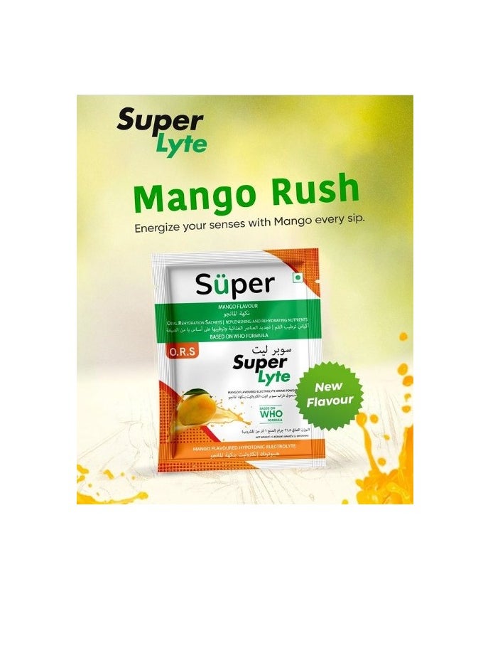 Replenishing Rehydrating Mango Flavored Electrolyte Drink Powder with Sweetener 4.4 gram