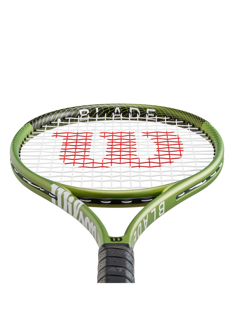 Blade Feel 100 Tennis Racket, 16x19, Adults, Beginners/ Intermediate - Green/ Black